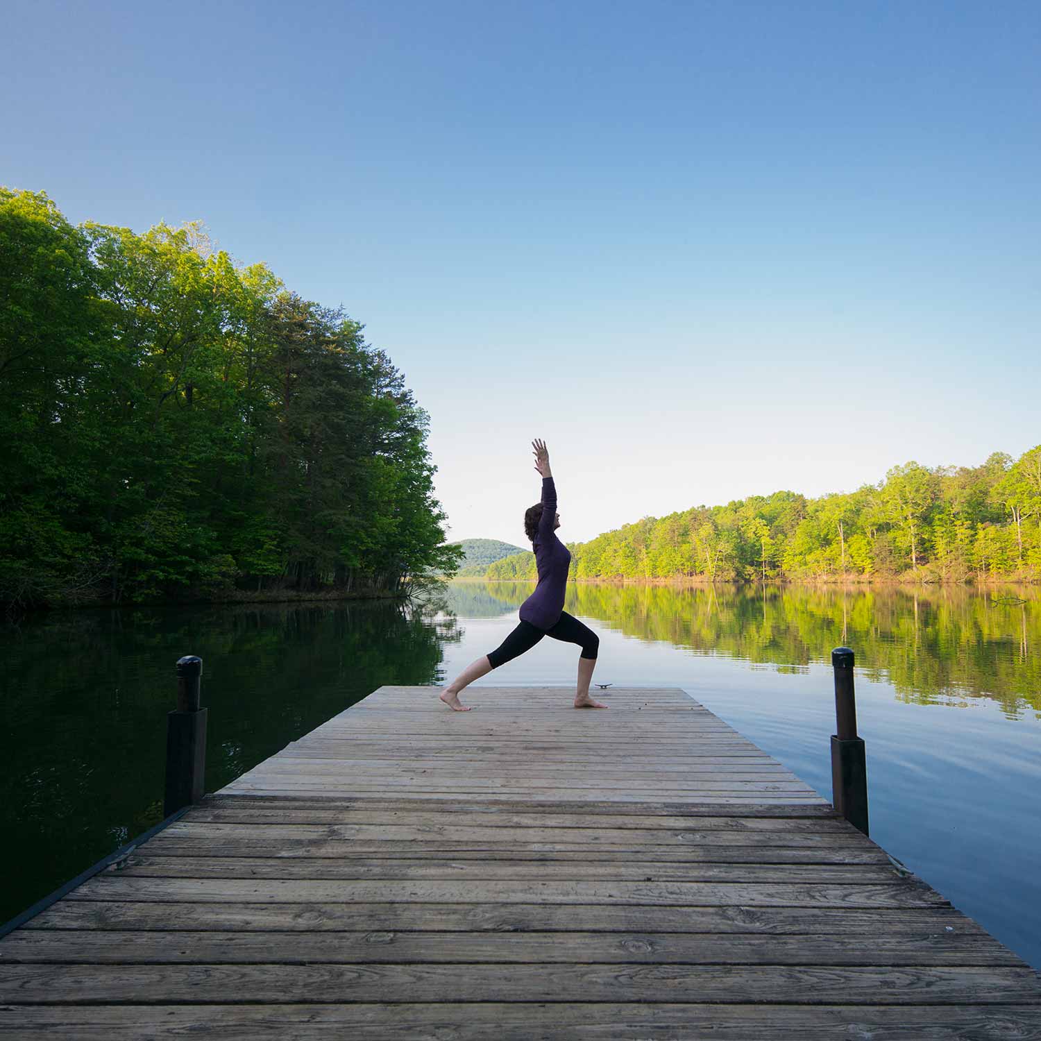 Yoga on the dock at Big Canoe