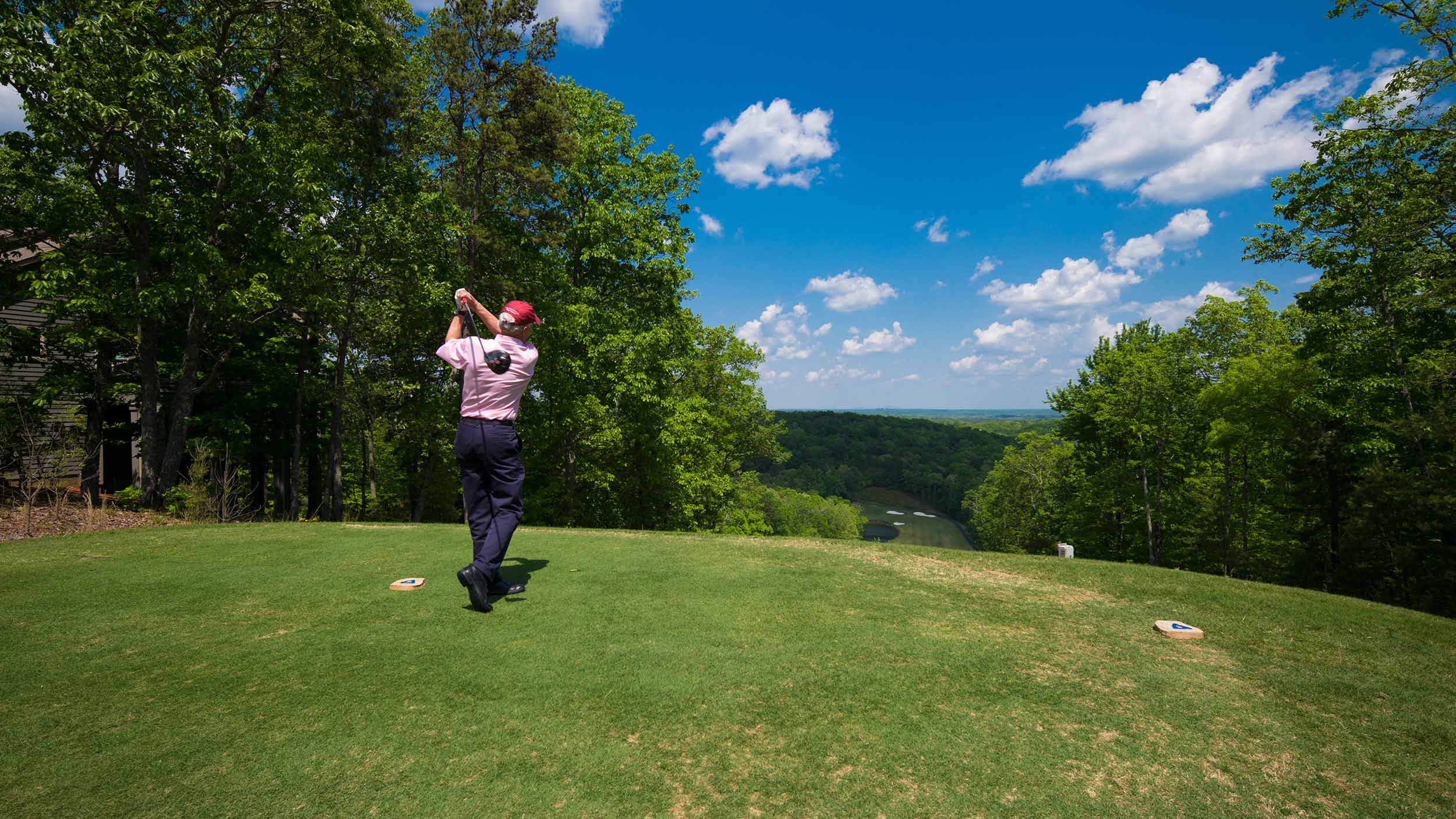 Teeing off at Big Canoe