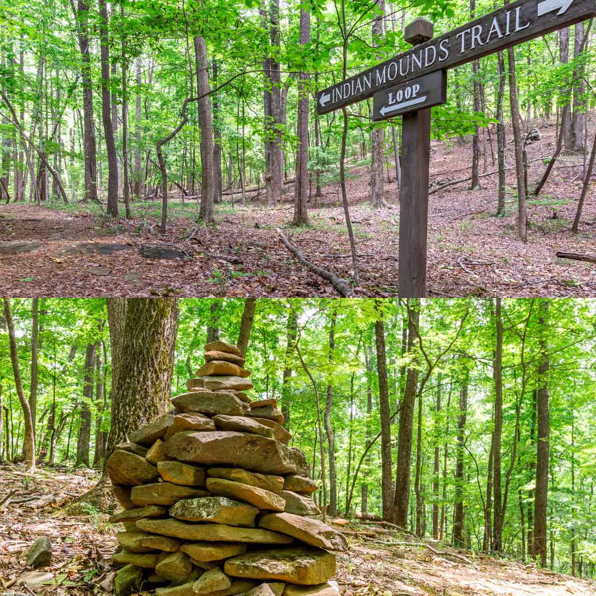 Indian Mounds Loop hiking trail at Big Canoe