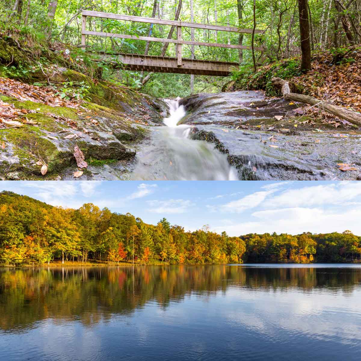 Lake Petit hiking trails at Big Canoe